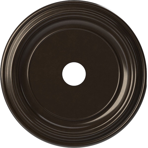 Ekena Millwork Traditional PVC Medallion (Canopies up to 13 1/2"), 22"OD x 3 1/2"ID x 1 1/2"P, Metallic Rustic Mist CMP22TRERU - main